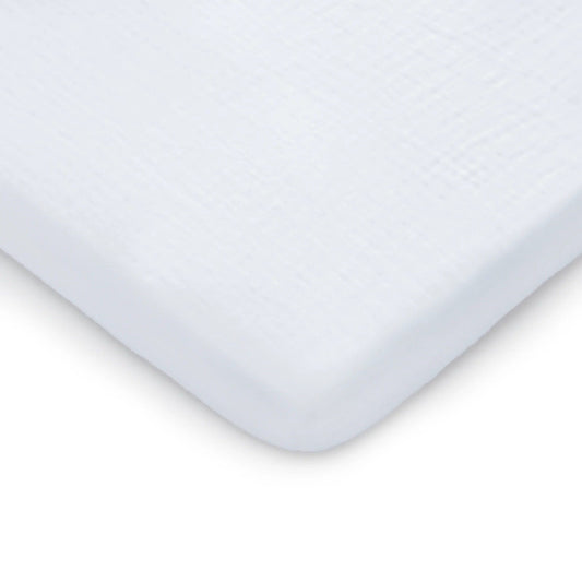 Comfy Cubs Muslin Cotton Bassinet Sheet - White
