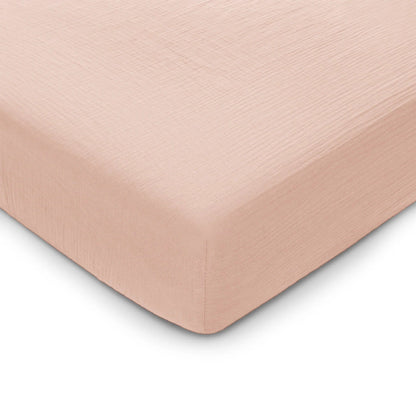 Comfy Cubs Muslin Fitted Crib Sheet - Blush