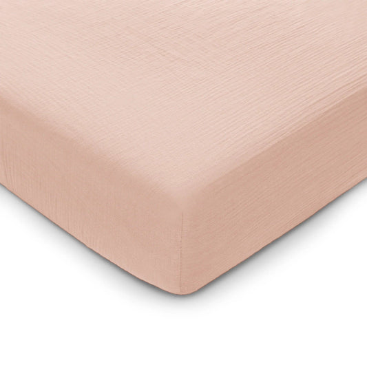 Comfy Cubs Muslin Fitted Crib Sheet - Blush