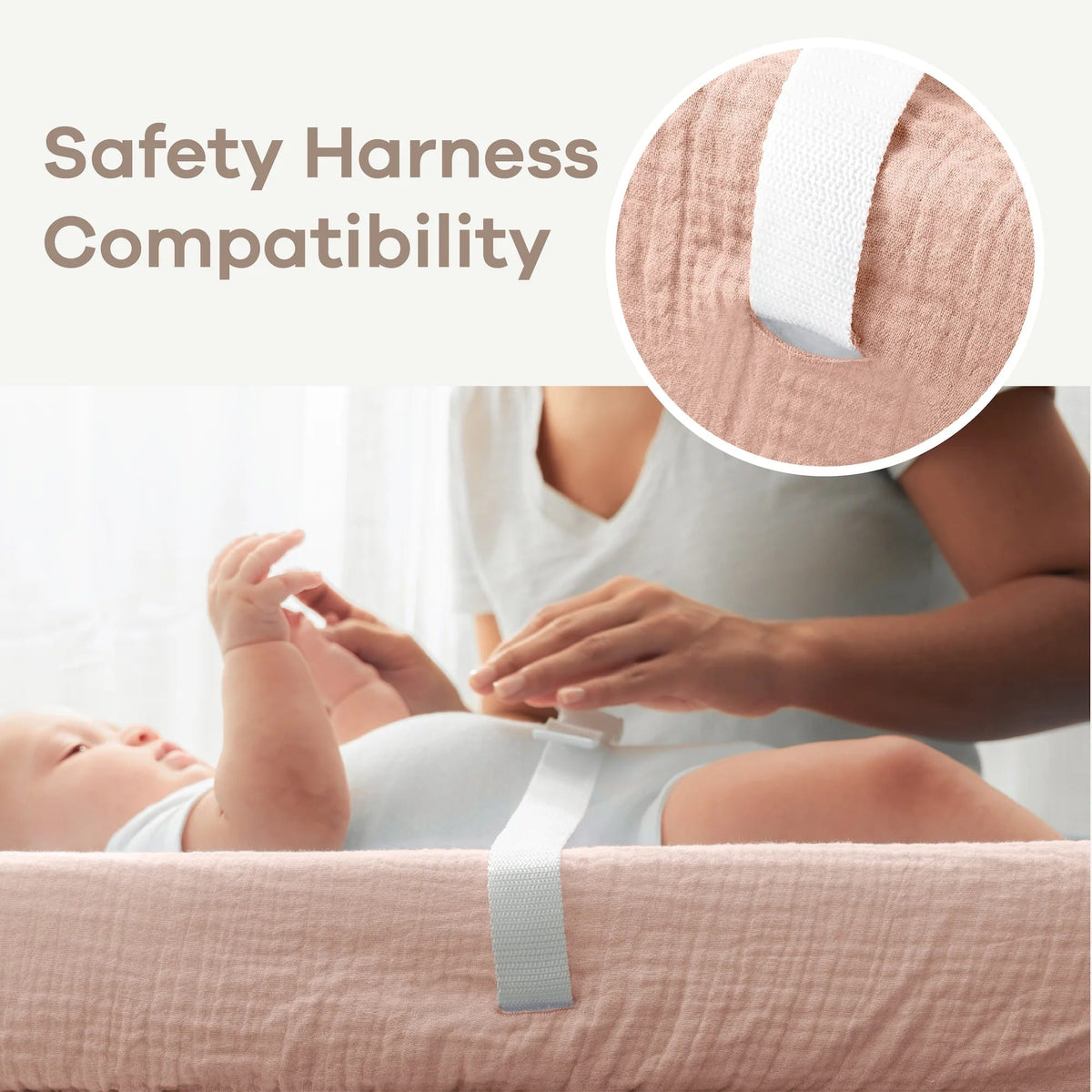 Comfy Cubs Muslin Fitted Changing Pad Cover - Blush