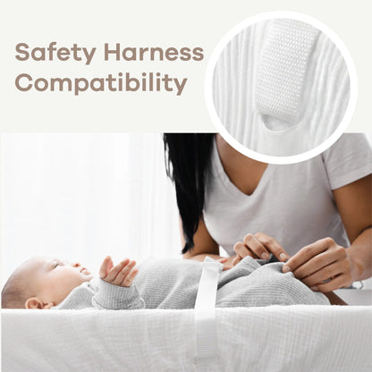 Comfy Cubs Muslin Fitted Changing Pad Cover - White