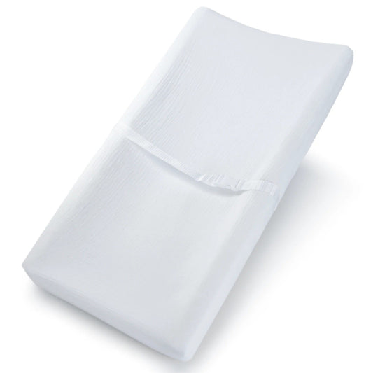 Comfy Cubs Muslin Fitted Changing Pad Cover - White