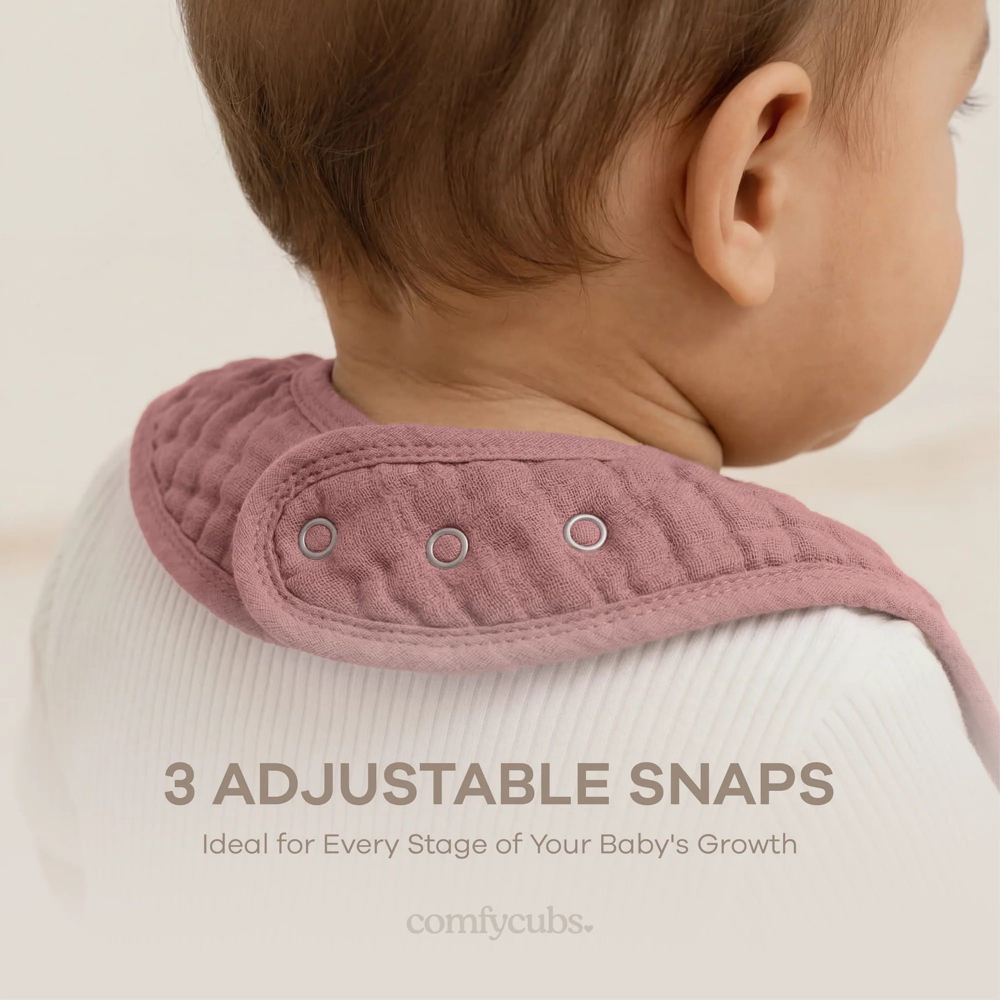 Comfy Cubs Muslin Bibs - Mauve