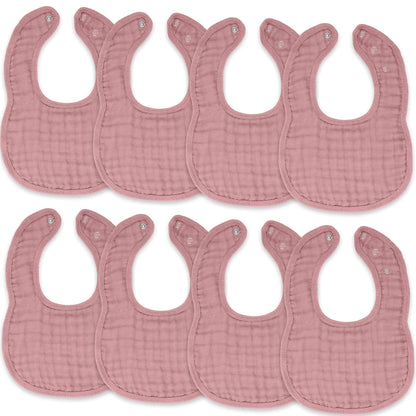 Comfy Cubs Muslin Bibs - Mauve