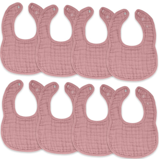 Comfy Cubs Muslin Bibs - Mauve