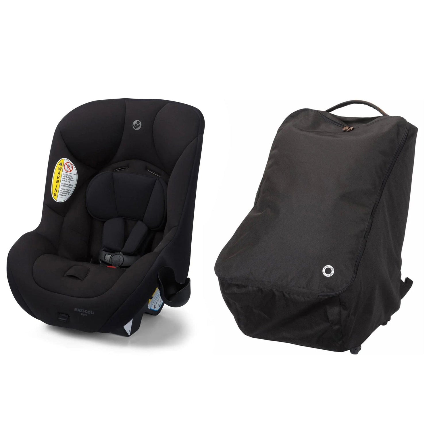 Maxi-Cosi Romi 2-in-1 Convertible Car Seat + Wheeled Travel Bag Bundle - Black - CC402HHH-CC365BLK3