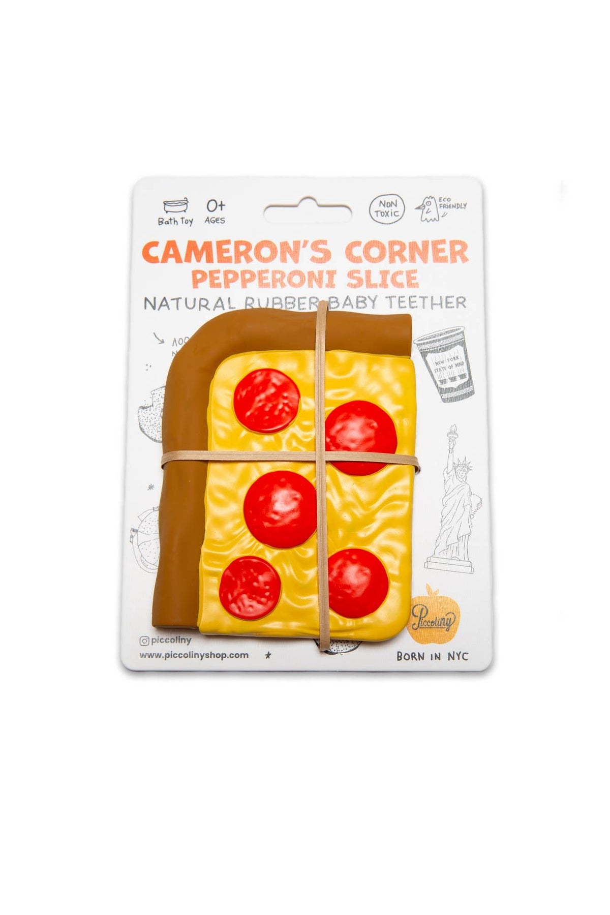 PiccoliNY Cameron's Corner Pepperoni Slice Teether
