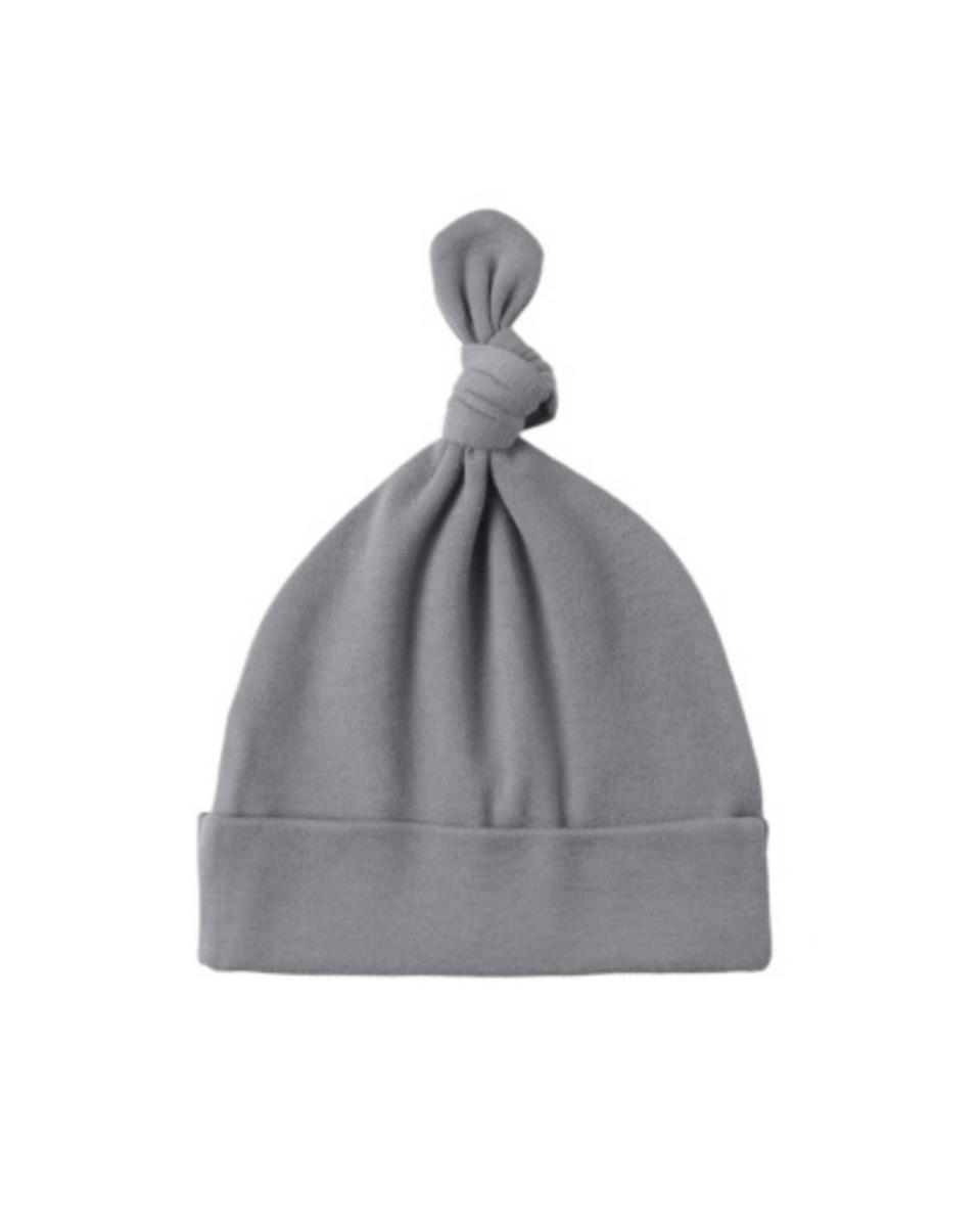 Quincy Mae grey knotted baby hat