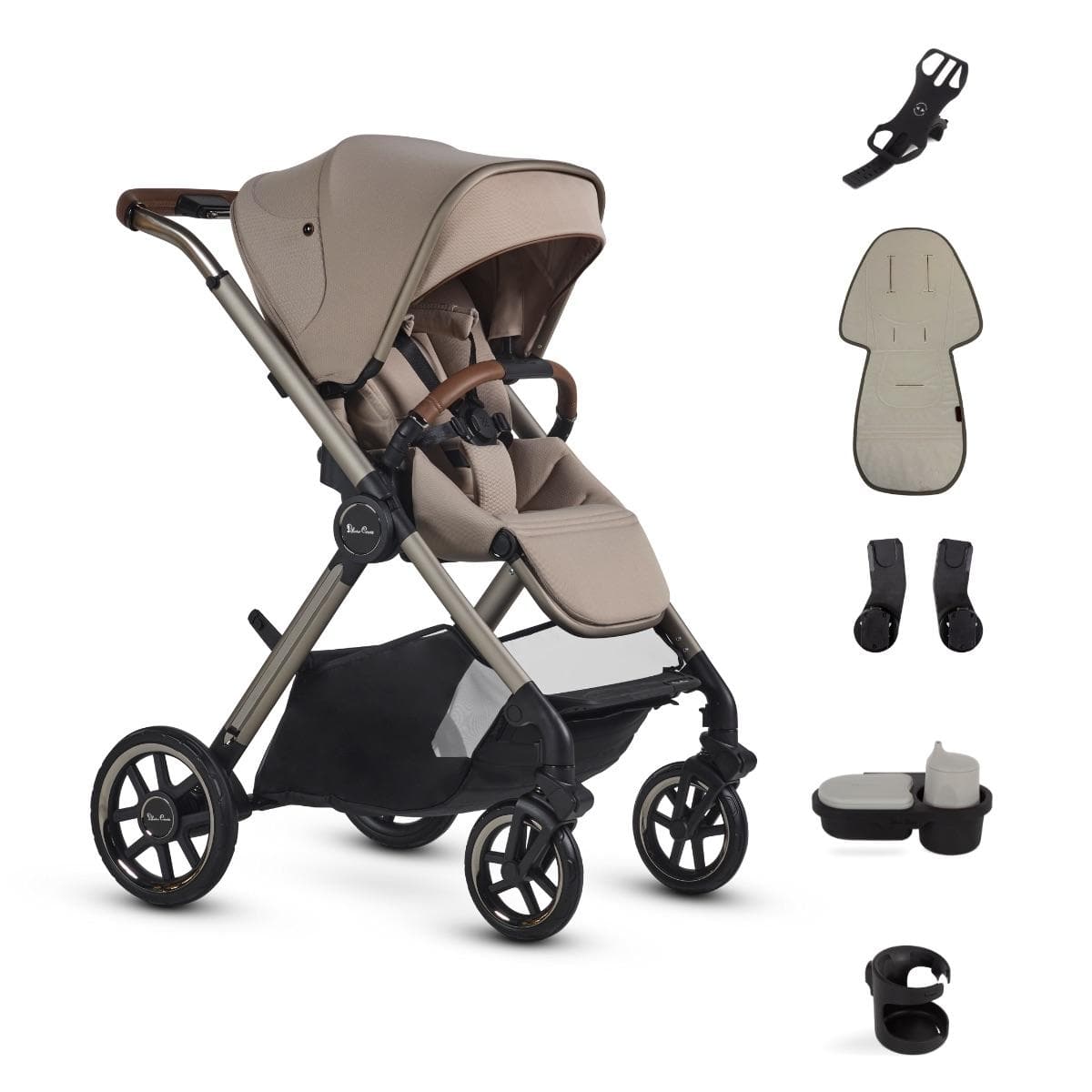 Silver Cross Reef 2 Multi-terrain Modular Stroller 2025 + Accessory Bundle - Frappe - SX2336-FPUC