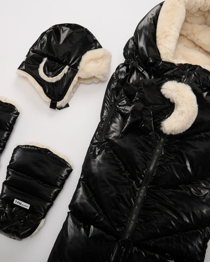 7AM Enfant Chapka Hat Ushuaia - Black Liquid Shine, 1-2T - Image 5