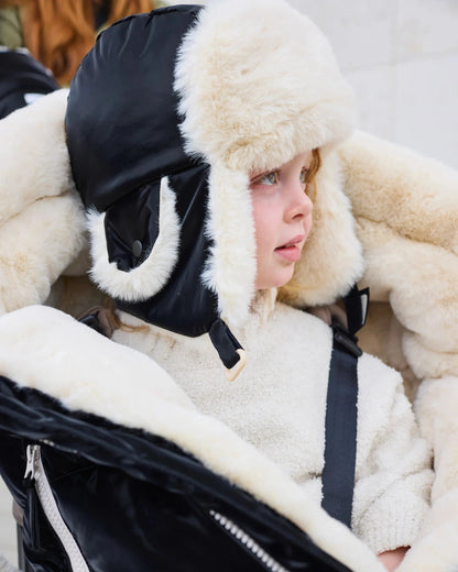 7AM Enfant Chapka Hat Ushuaia - Black Liquid Shine, 4-6Y - Image 2