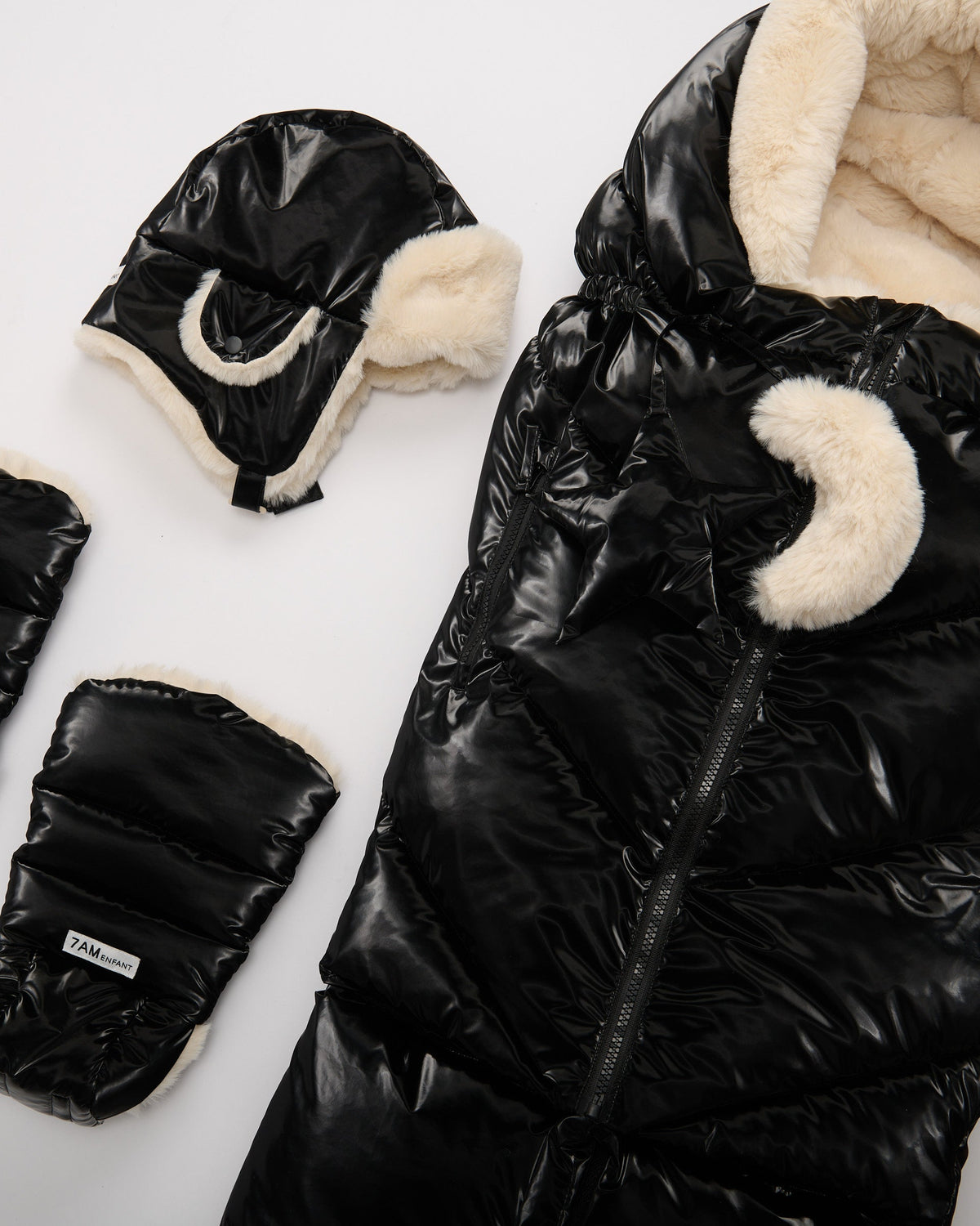 7AM Enfant Chapka Hat Ushuaia - Black Liquid Shine, 4-6Y - Image 5