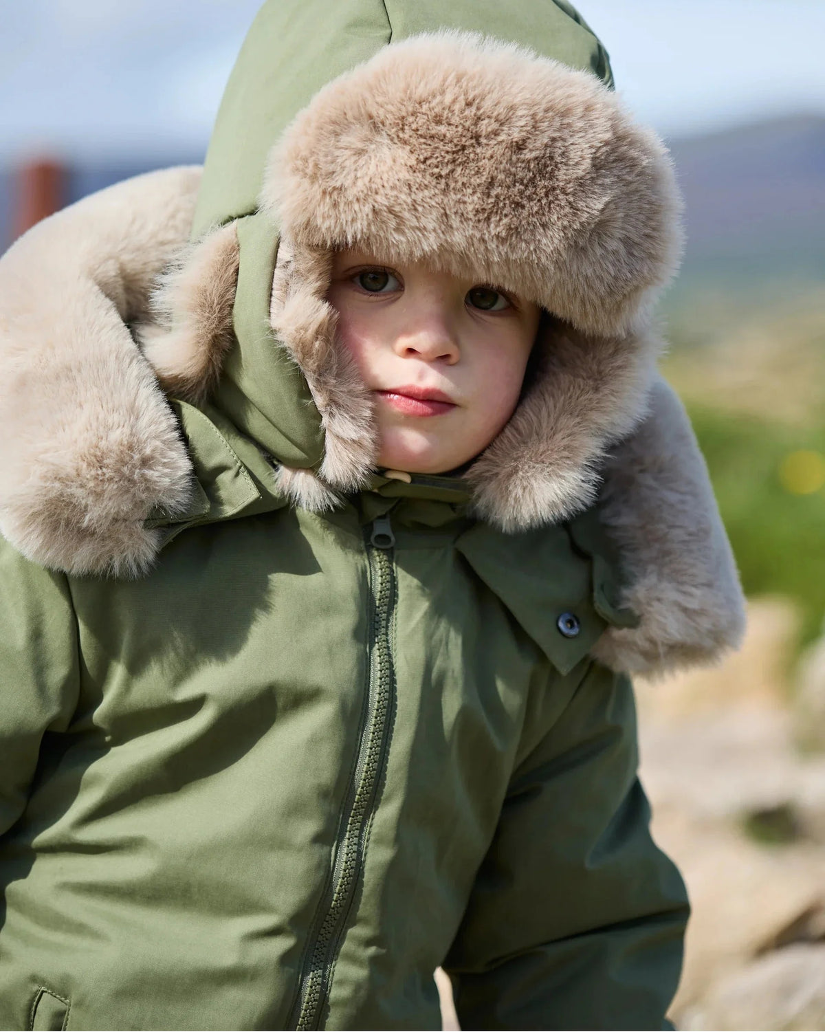 7AM Enfant The Cub Hat (No Ears) Benji - Woodland / Greige Faux Fur, 1-2T - Image 5