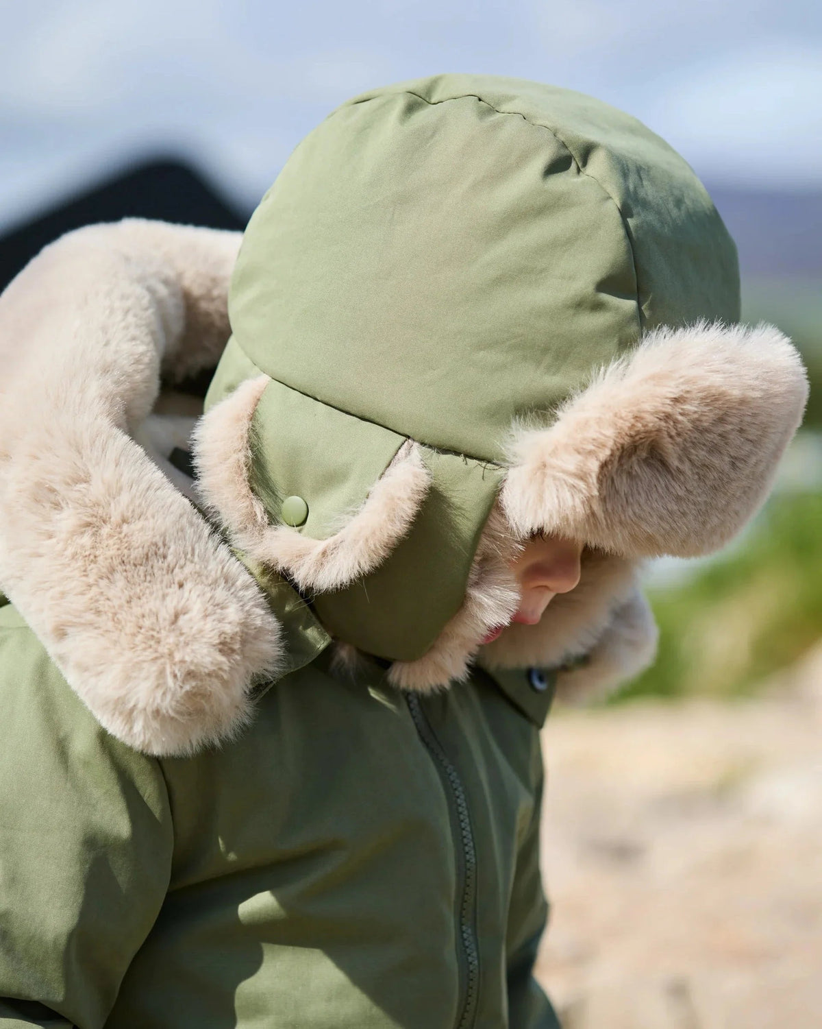 7AM Enfant The Cub Hat (No Ears) Benji - Woodland / Greige Faux Fur, 1-2T - Image 6