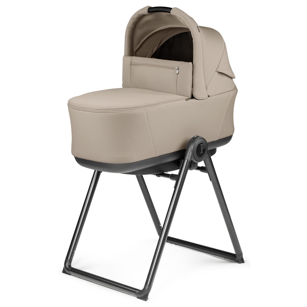 PEG City Loop Double Stroller + Pop Up Bassinet With Stand Bundle - Black / Metal / Metal - CLP-DBL-BAS-METAL
