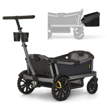Veer Cruiser City XL (4 Seater) Stroller Wagon + Basket Bundle - Grey