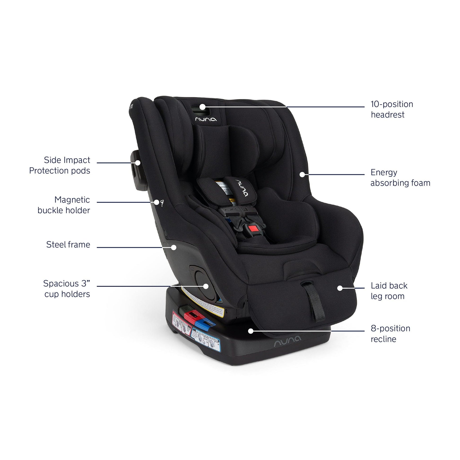 Nuna RAVA next Convertible Car Seat - Caviar - CS20400CVR