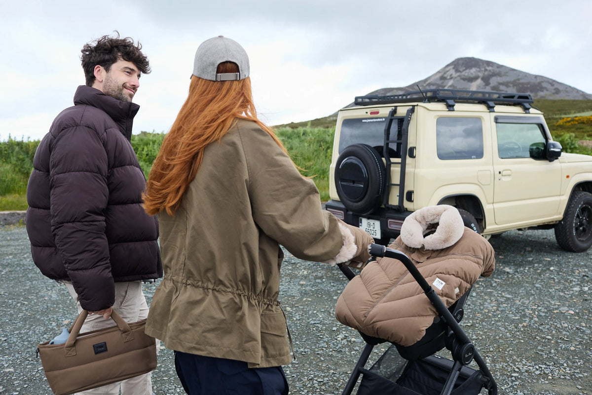 7AM Enfant Car Seat Cocoon - Woodland / Greige Faux Fur, 0-12M - Image 11