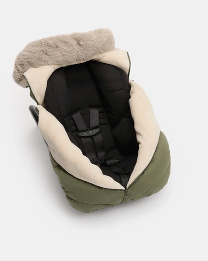 7AM Enfant Car Seat Cocoon - Woodland / Greige Faux Fur, 0-12M - Image 5