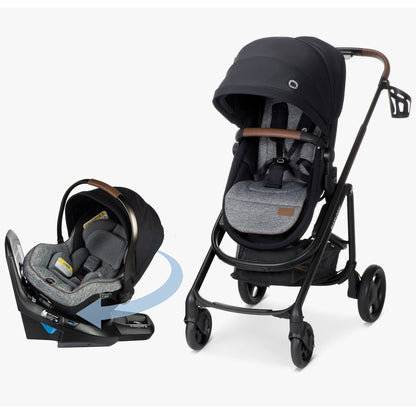 Maxi-Cosi Tayla Max + Peri 180 Rotating Infant Car Seat Travel System Bundle - Onyx Wonder - CV451GNM-IC364GNM