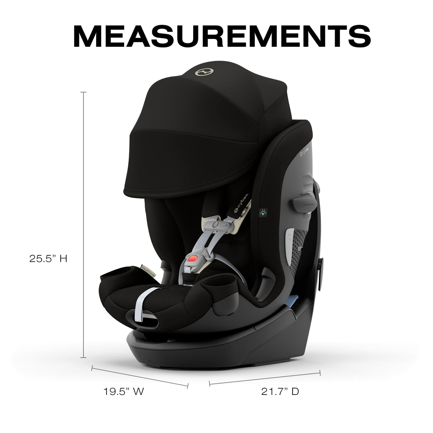 Cybex OPEN BOX Callisto G 360 Rotating All-in-One Convertible Car Seat - Moon Black - 524000595-ob