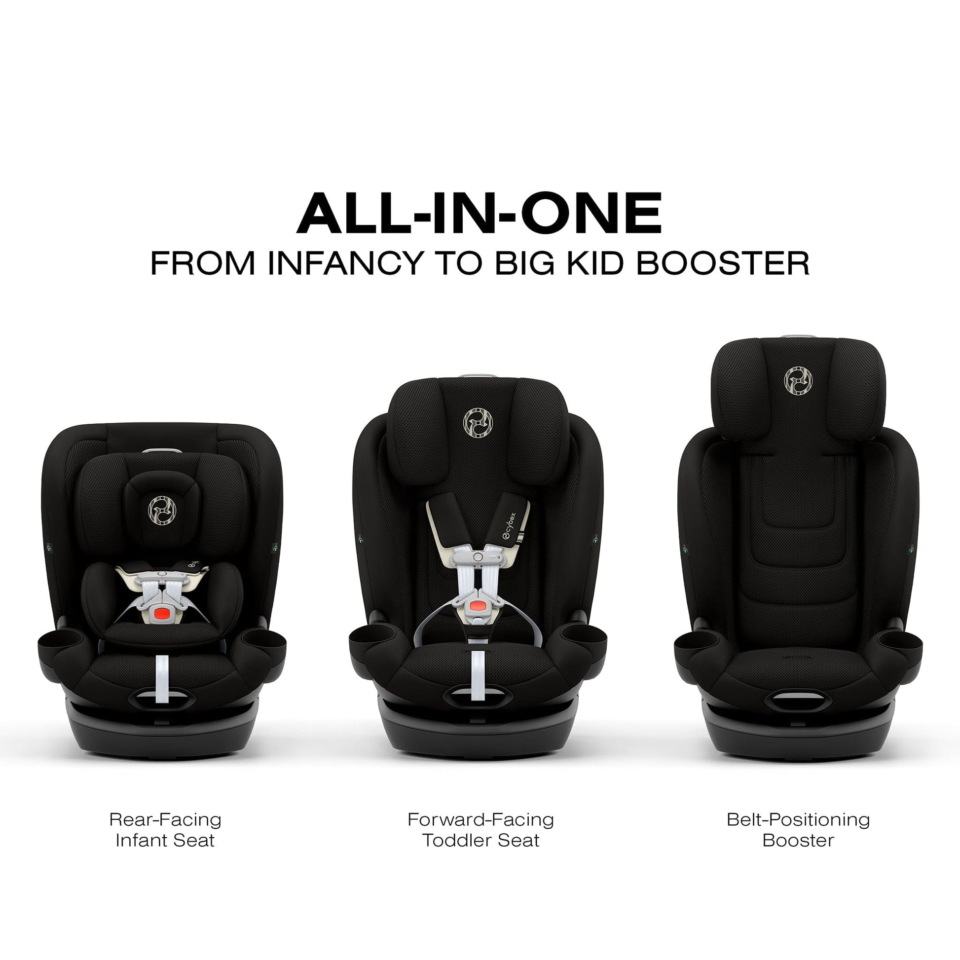 Cybex OPEN BOX Callisto G 360 Rotating All-in-One Convertible Car Seat - Moon Black - 524000595-ob