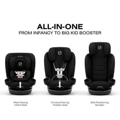 Cybex OPEN BOX Callisto G 360 Rotating All-in-One Convertible Car Seat - Moon Black - 524000595-ob