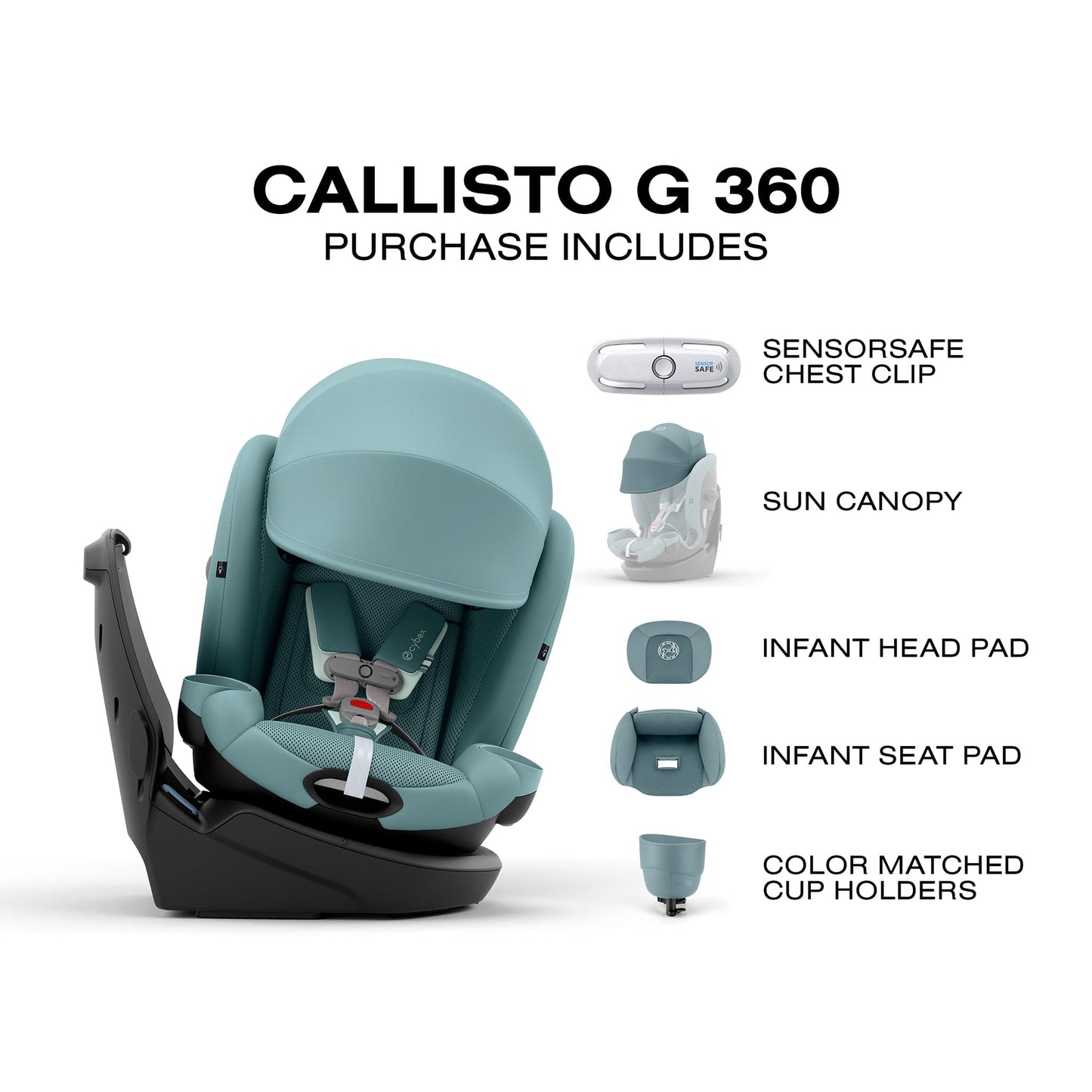 Cybex Callisto G 360 Rotating All-in-One Convertible Car Seat - Stormy Blue