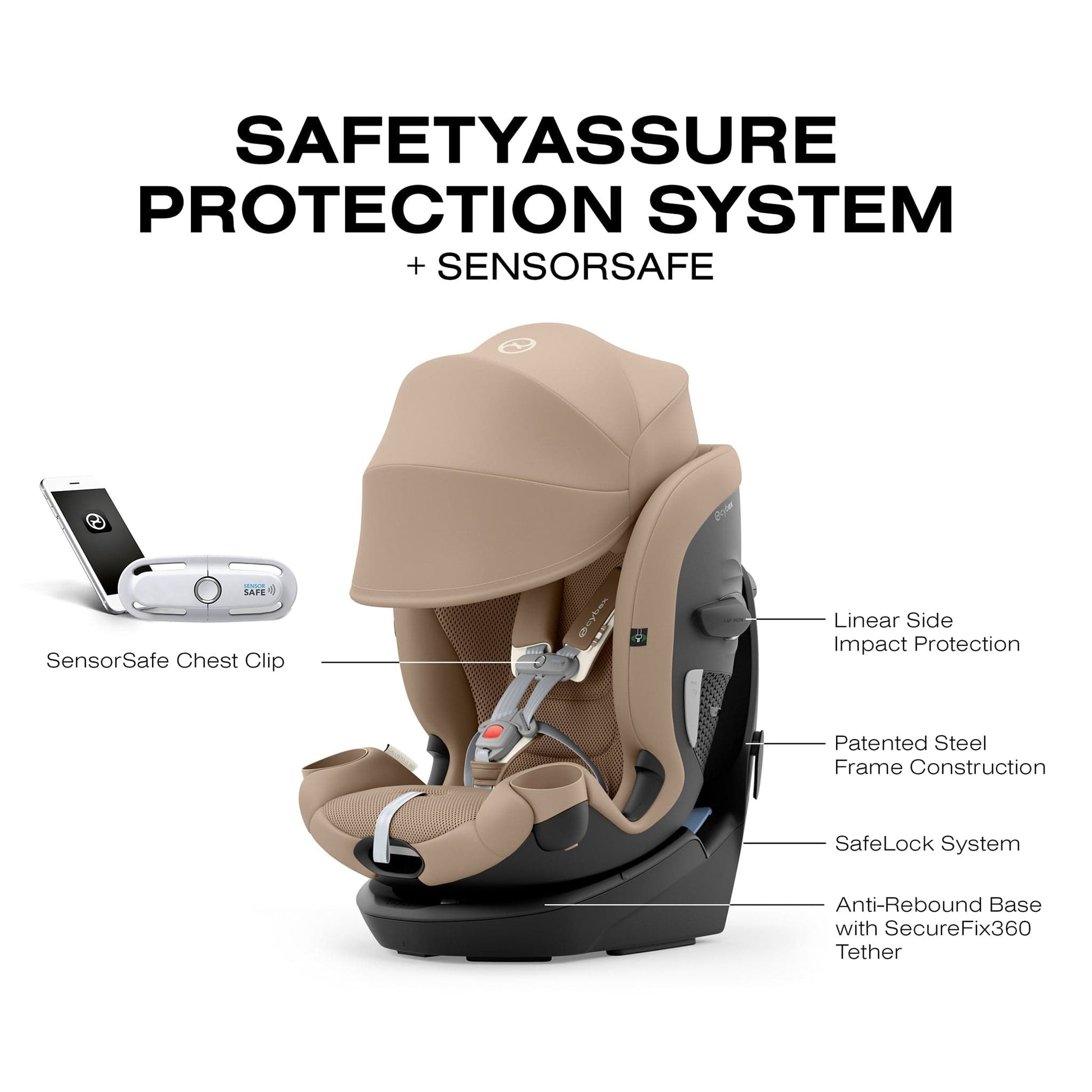 Cybex OPEN BOX Callisto G 360 Rotating All-in-One Convertible Car Seat - Almond Beige - 524000599-OB