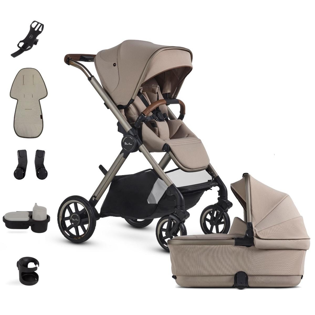 Silver Cross Reef 2 Multi-terrain Modular Stroller + Bassinet 2025 + Accessory Bundle - Frappe - SX2336-FPUC-SX2311-FPUC