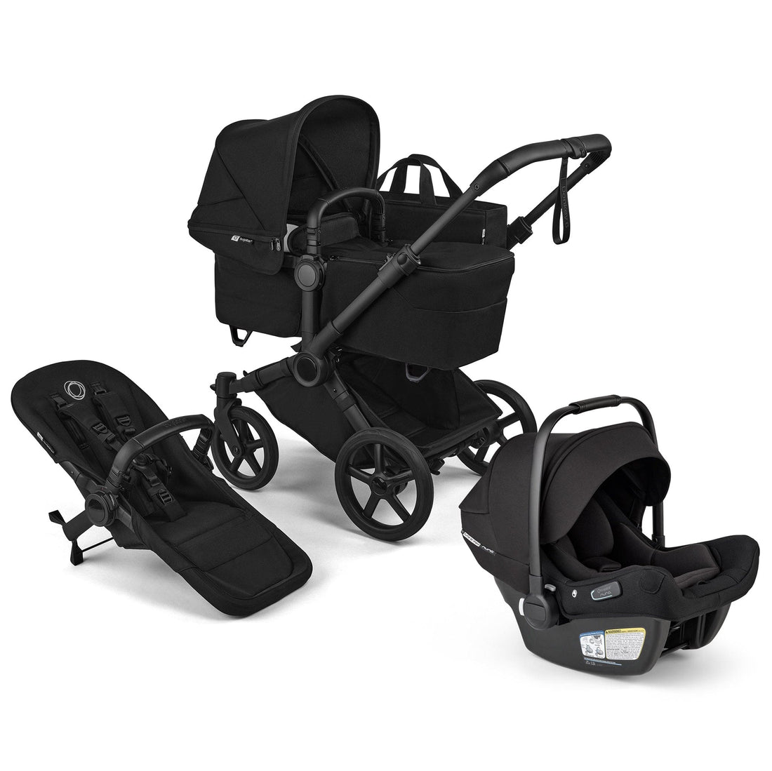 Bugaboo Donkey 6 Mono + Turtle Air Shield Travel System Bundle - Black / Heritage Black / Heritage Black - D6-TRVL-100370029