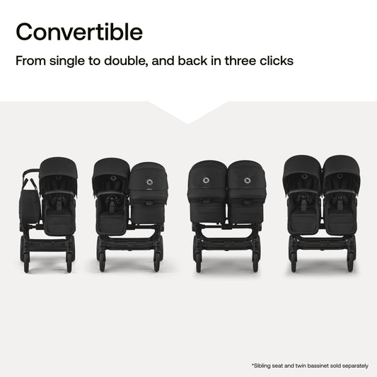 Bugaboo Donkey 6 Complete Single-to-Double Stroller - Black / Heritage Black / Misty White - 100370035