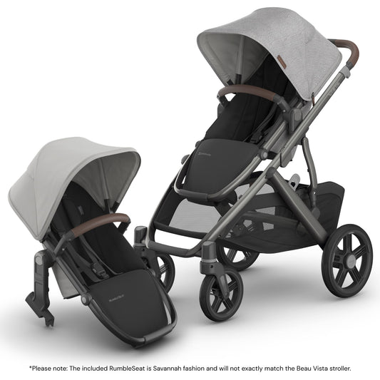 UPPAbaby Vista V3 Double Stroller with RumbleSeat V3 Bundle - Beau / Savannah