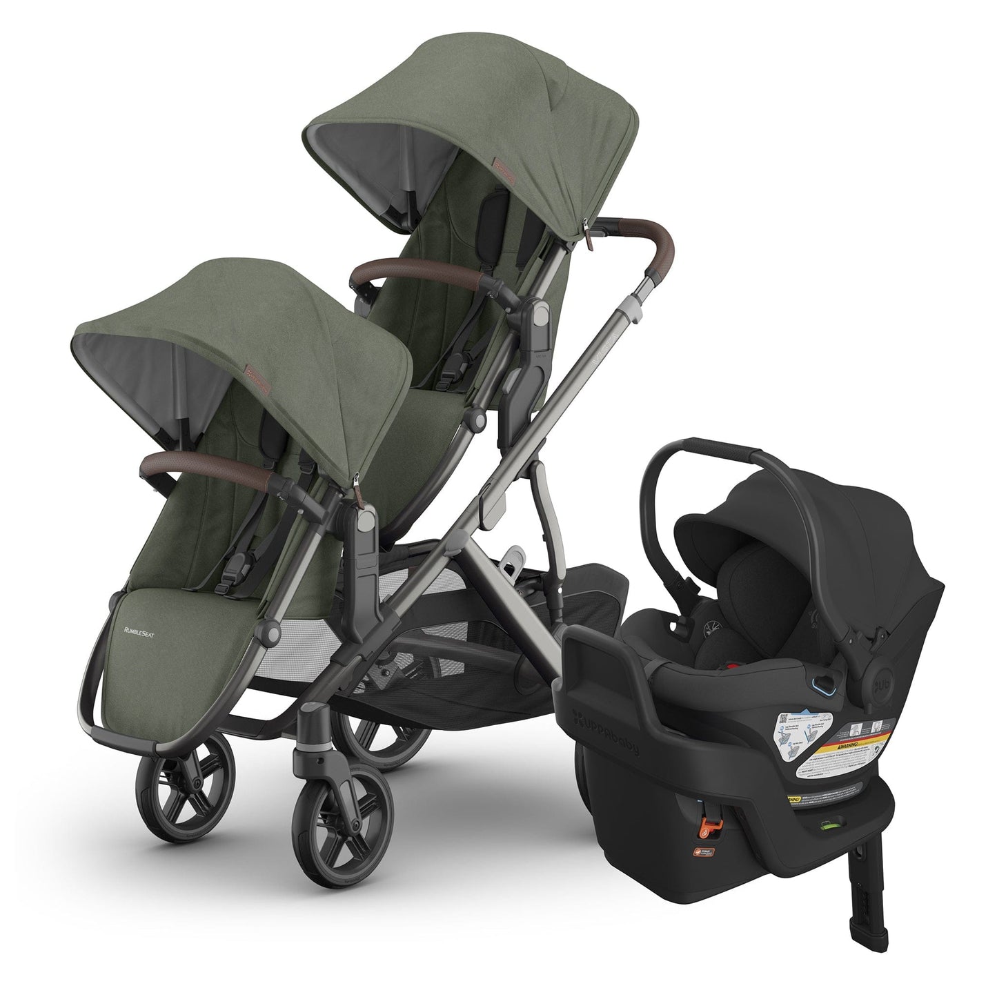 UPPAbaby Vista V3 Double Stroller with RumbleSeat V3 + Aria Travel System Bundle - Evelyn / Jake - DBL-V3-TRVL-ARIA-0303-VSO-NA-EVE