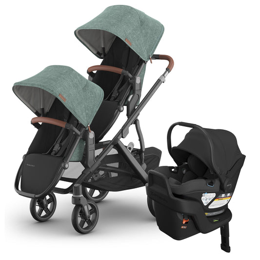 UPPAbaby Vista V3 Double Stroller with RumbleSeat V3 + Aria V2 Travel System Bundle - Gwen / Jake - DBL-V3-TRVL-ARIA-V2-0303-VSO-NA-GWN