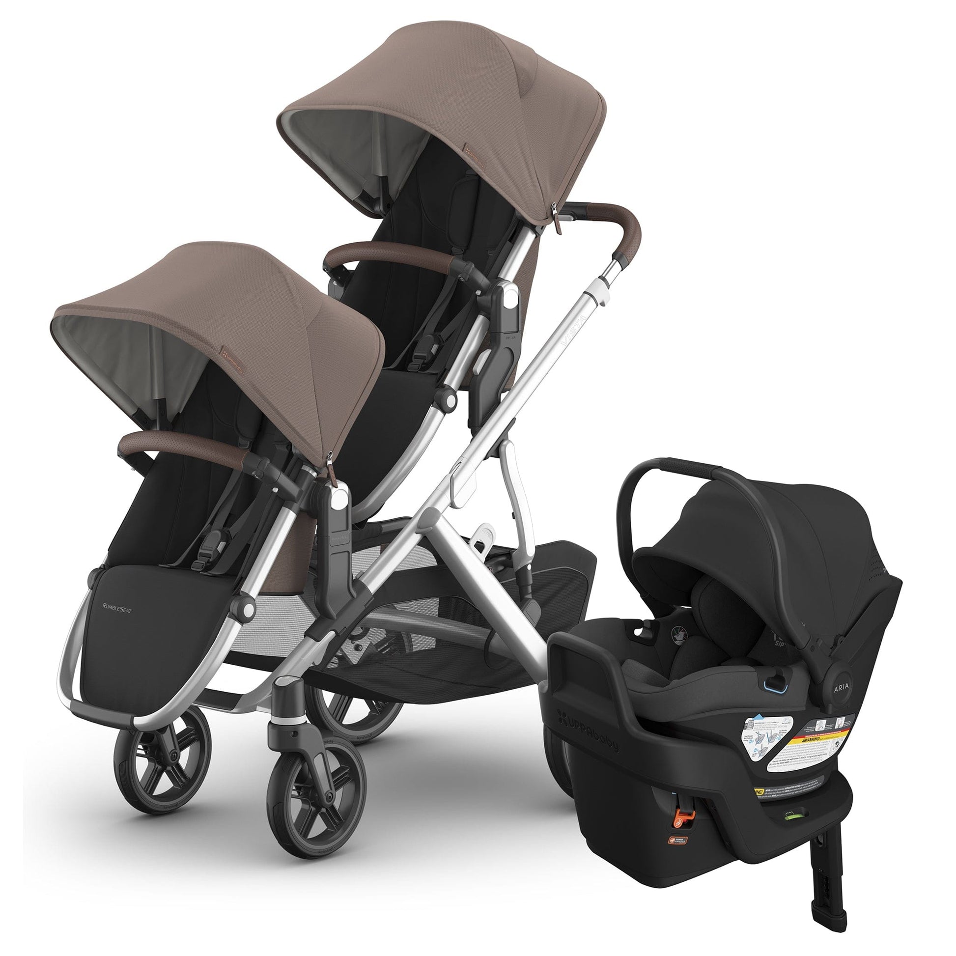 UPPAbaby Vista V3 Double Stroller with RumbleSeat V3 + Aria V2 Travel System Bundle - Theo / Jake - DBL-V3-TRVL-ARIA-V2-0303-VSO-NA-THO