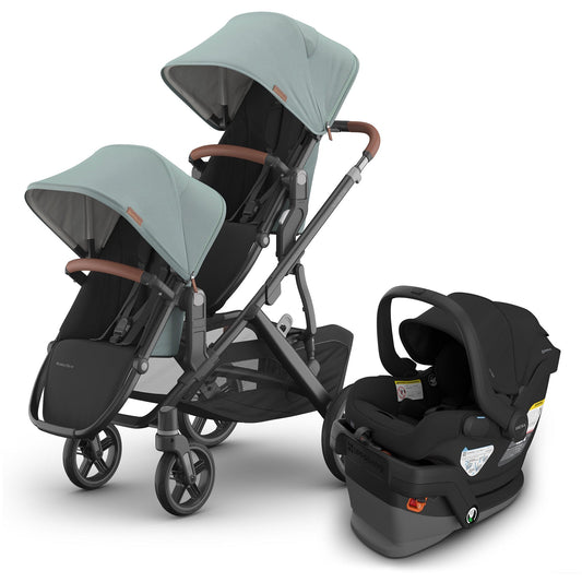 UPPAbaby Vista V3 Double Stroller with RumbleSeat V3 + Mesa V3 Travel System Bundle - Kenzi / Jake - DBL-V3-TRVL-MESA-V3-0303-VSO-NA-KNZ