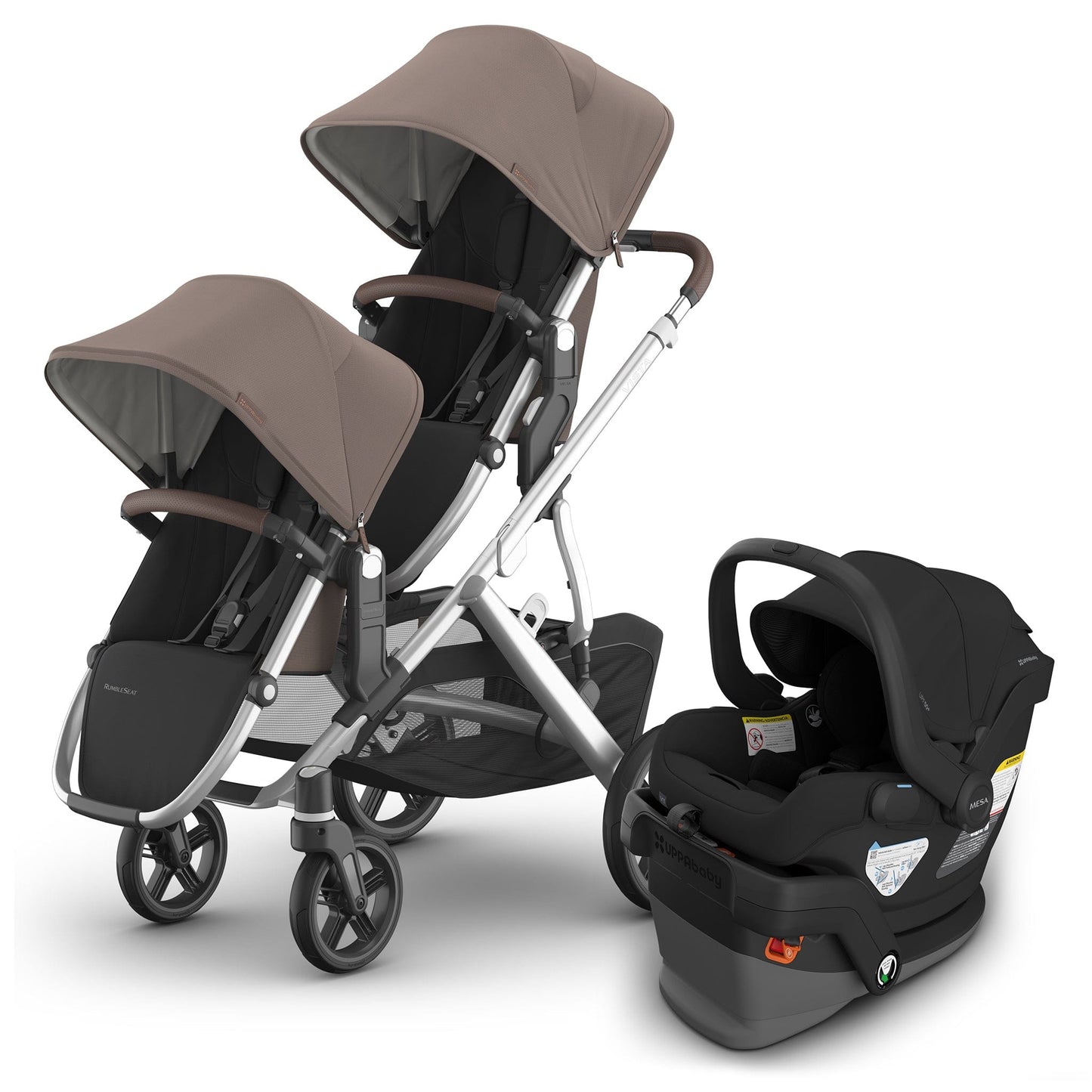 UPPAbaby Vista V3 Double Stroller with RumbleSeat V3 + Mesa V3 Travel System Bundle - Theo / Jake - DBL-V3-TRVL-MESA-V3-0303-VSO-NA-THO