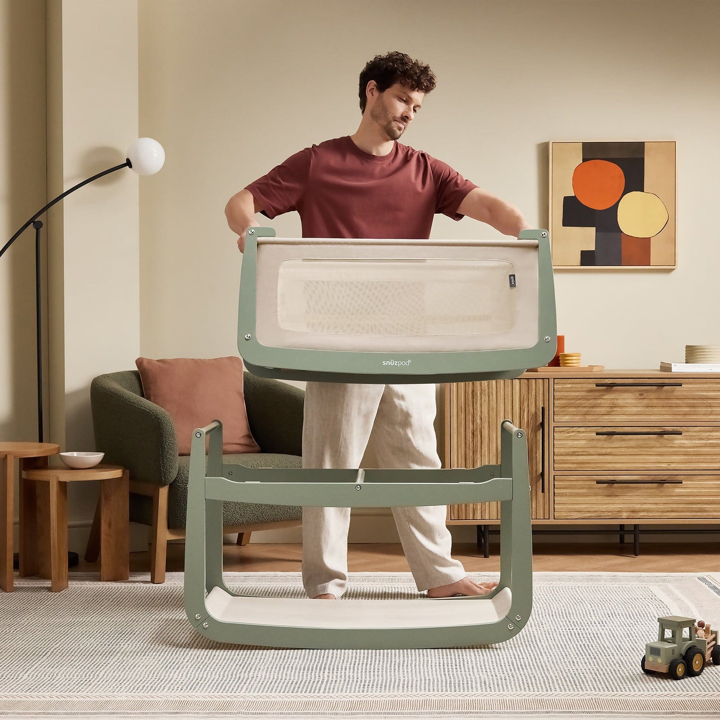 Snuz SnuzPod 5 Bedside Bassinet - Sage - USFN050A