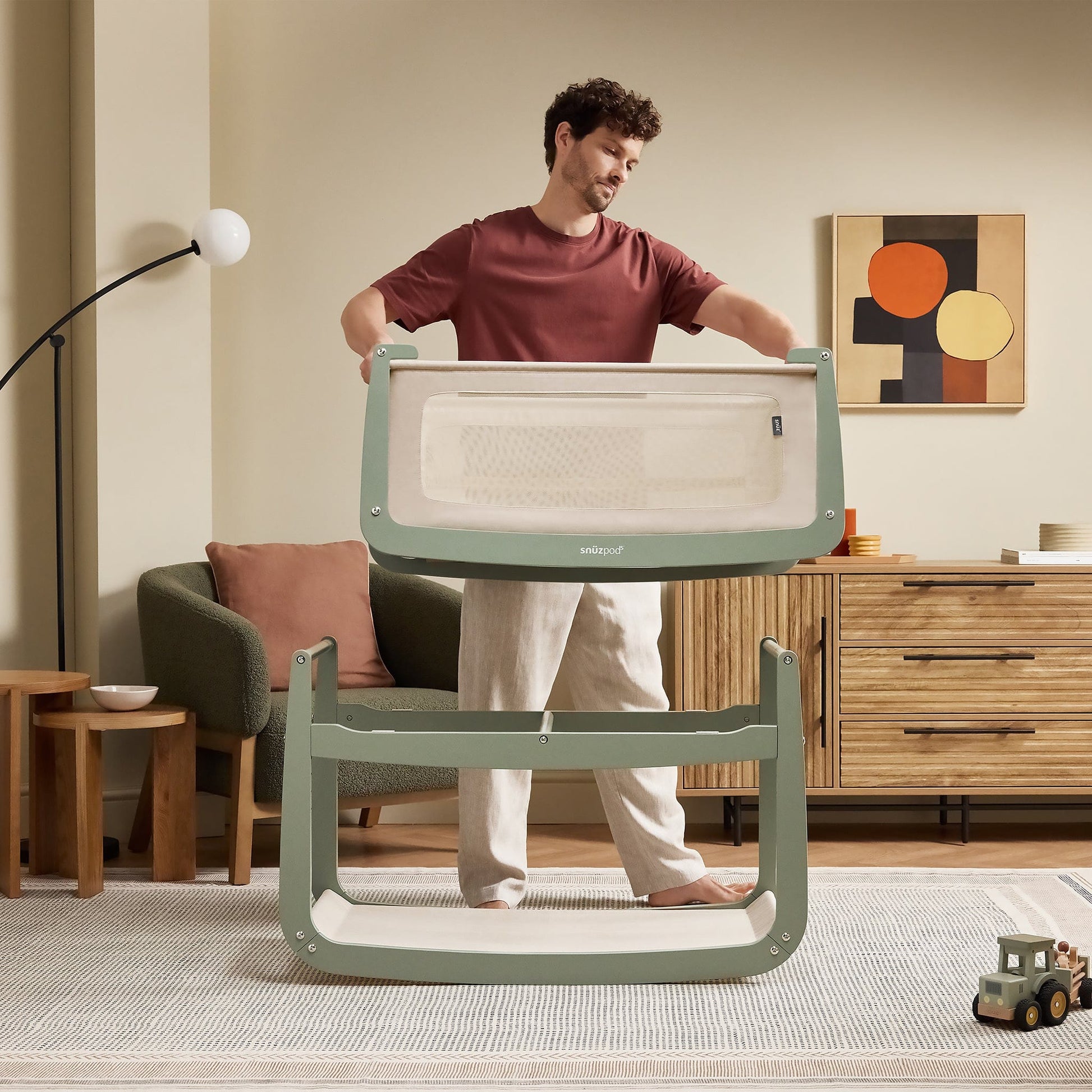 Snuz SnuzPod 5 Bedside Bassinet - Sage - USFN050A