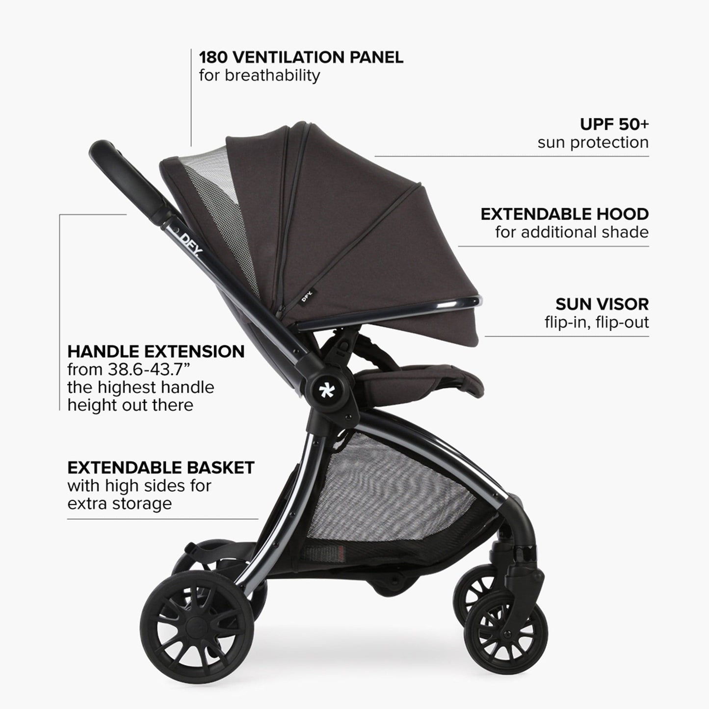 DFY. R1 Stroller - Gunmetal / Grey - DFY01-101-12-003-001