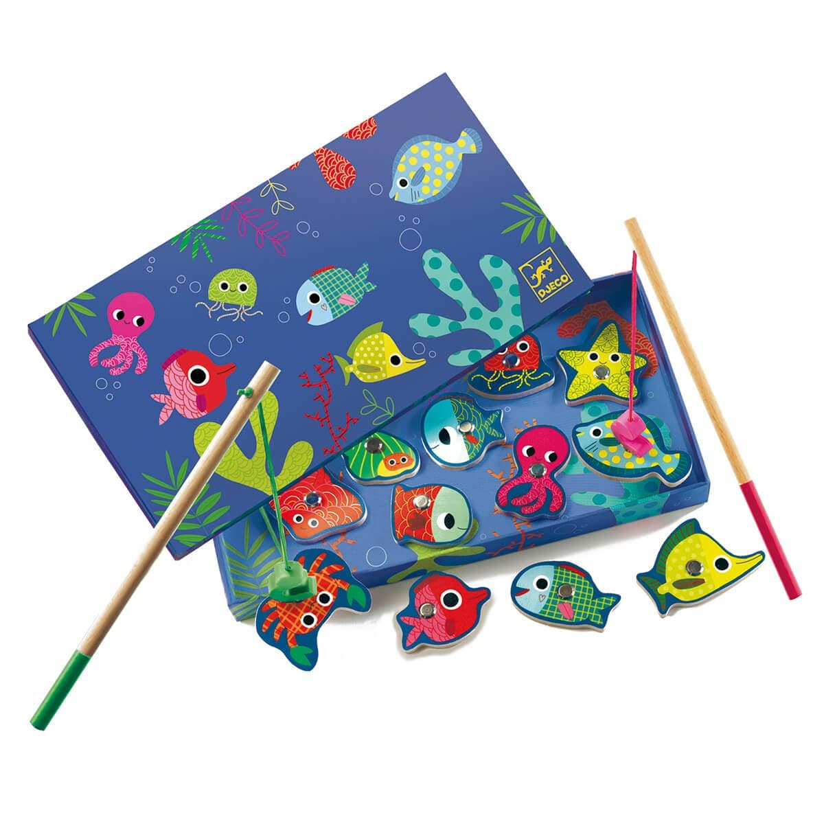 Djeco Colored Fish Magnetic Fishing Game