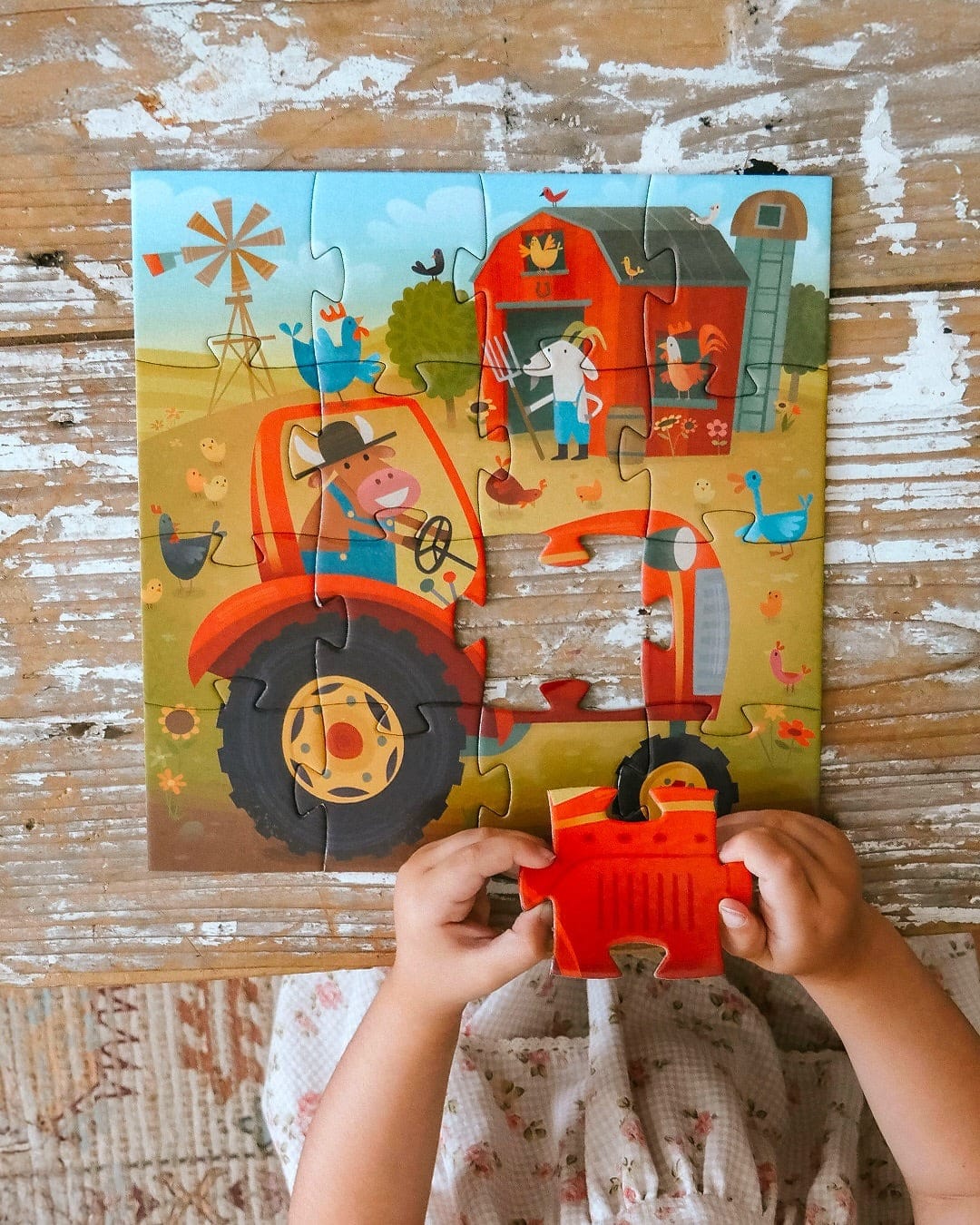 Djeco Mini Tractor Silhouette Puzzle - Image 2