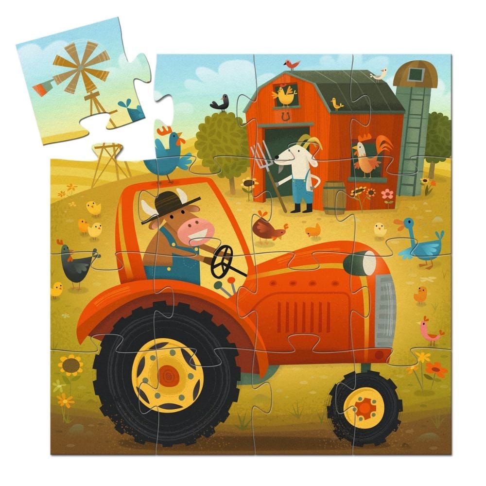 Djeco Mini Tractor Silhouette Puzzle - Image 3