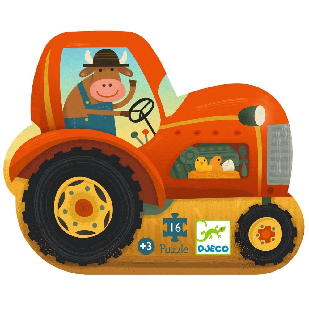 Djeco Mini Tractor Silhouette Puzzle - Image 6