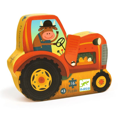 Djeco Mini Tractor Silhouette Puzzle