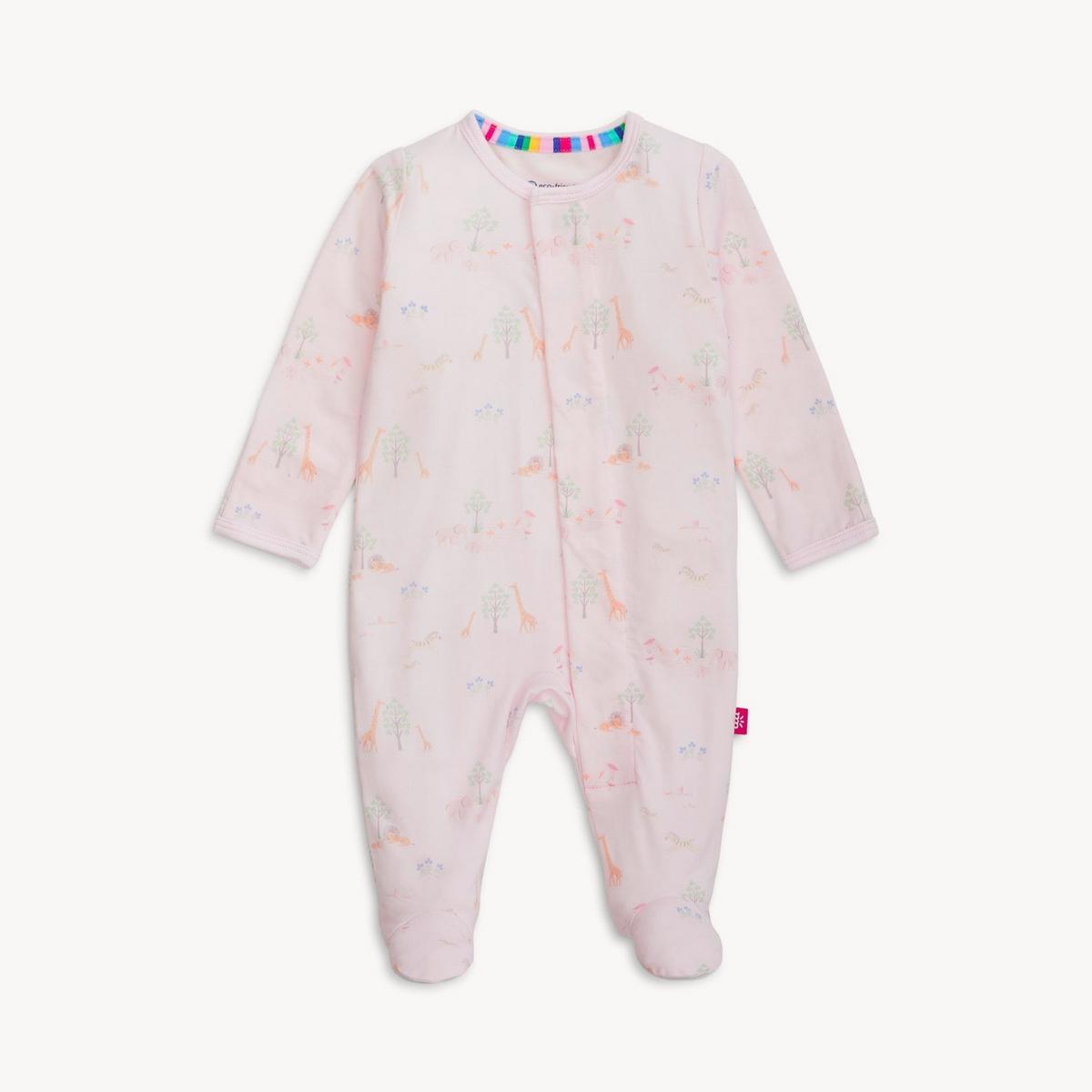 Magnetic Me Modal Footie - Pink Serene Safari, 0-3M