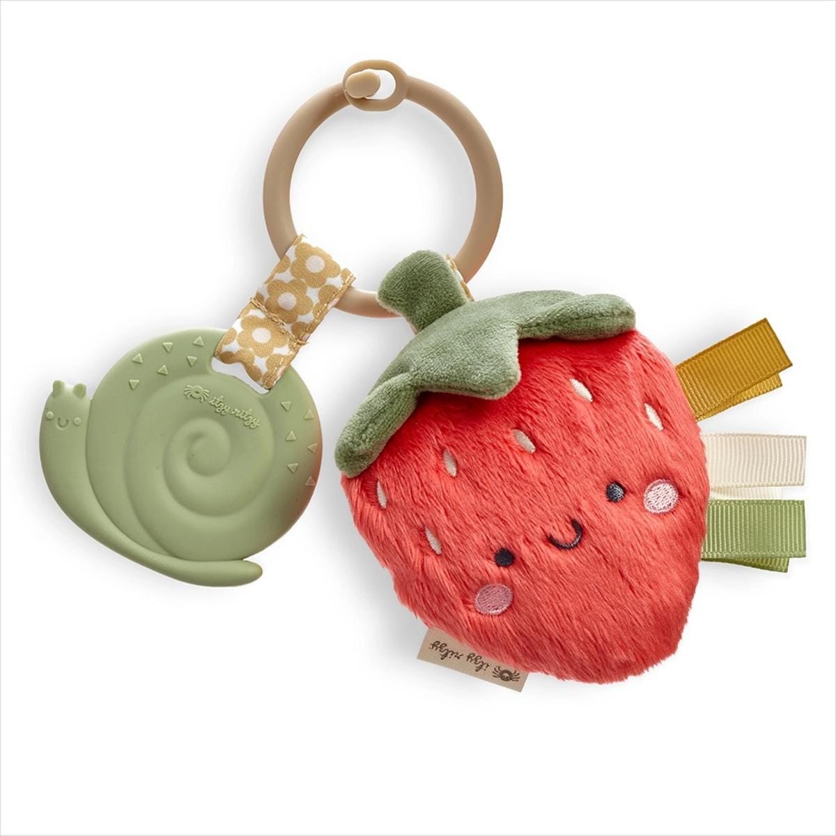 Itzy Ritzy Itzy Pal Plush Pal with Silicone Teether - Strawberry - 302701599
