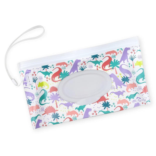 Itzy Ritzy Travel Pouch Wipes Case - Darling Dinos (Lilac Dino) - PWC8430