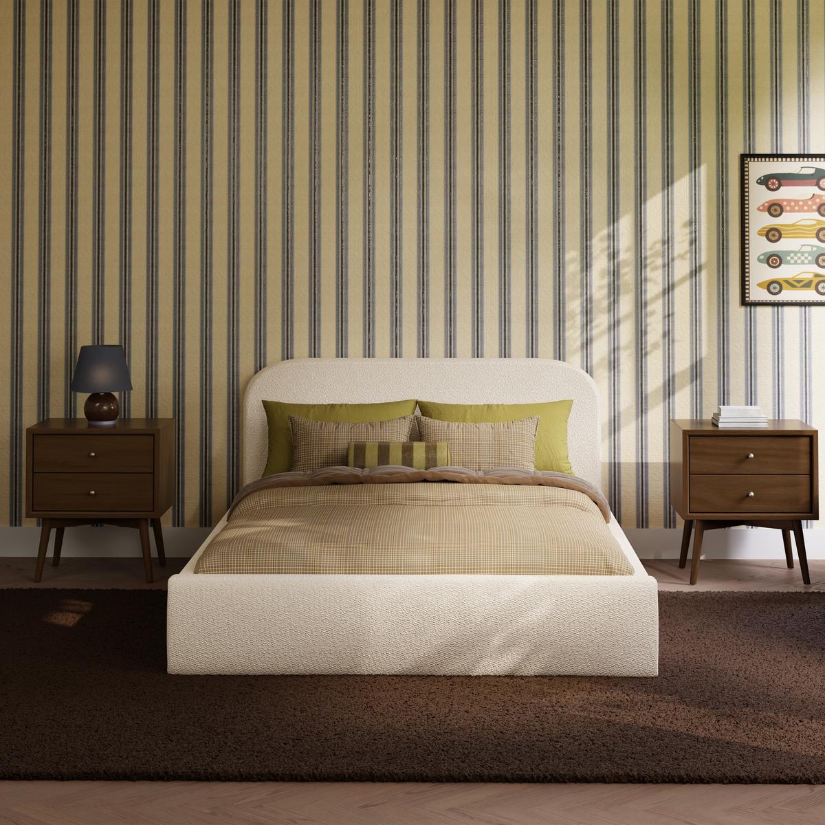 Babyletto Nara Full Floor Bed - Performance Ivory Boucle